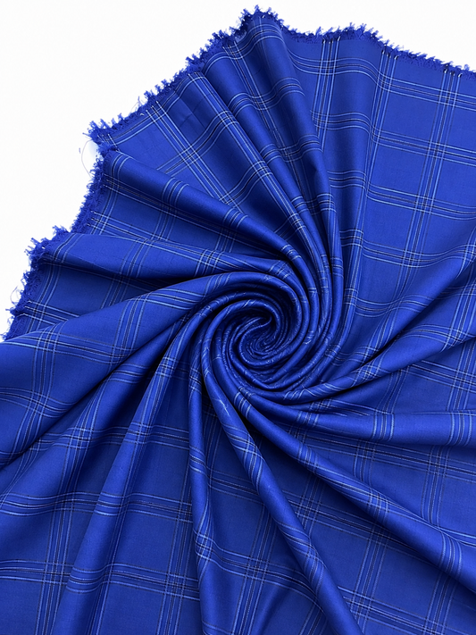 Tropical Check Electric Blue Color