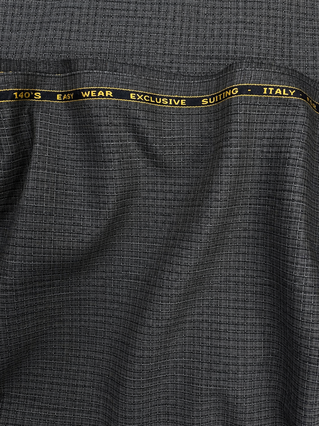 Italian Small Check Fabric/ Charcoal Gray Color