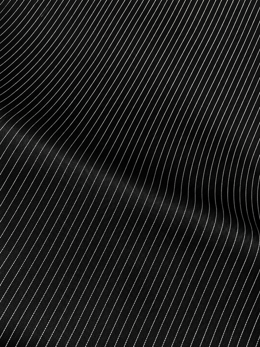Thin Stripe T R Fabric/ Jet Black Color