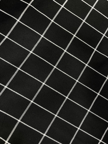 Flannel Black Check Fabric