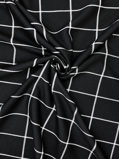 Flannel Black Check Fabric