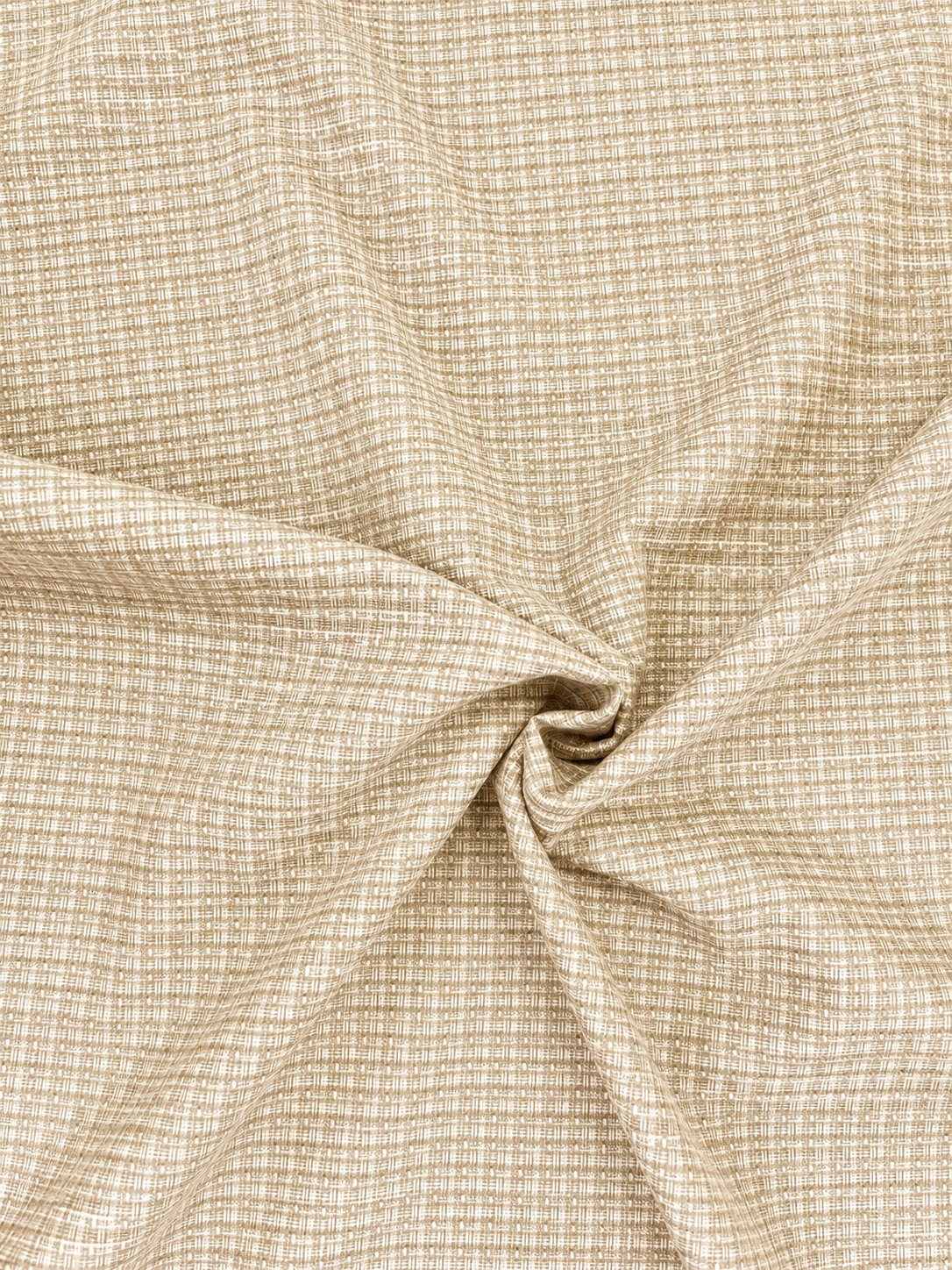 Italian Small Check Fabric/ Beige Color