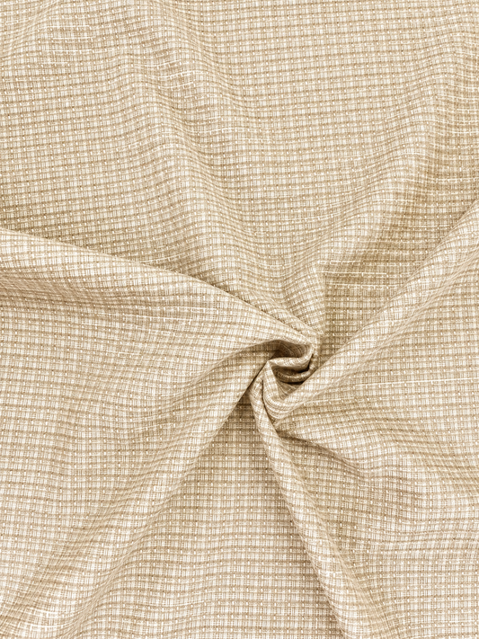 Italian Small Check Fabric/ Beige Color