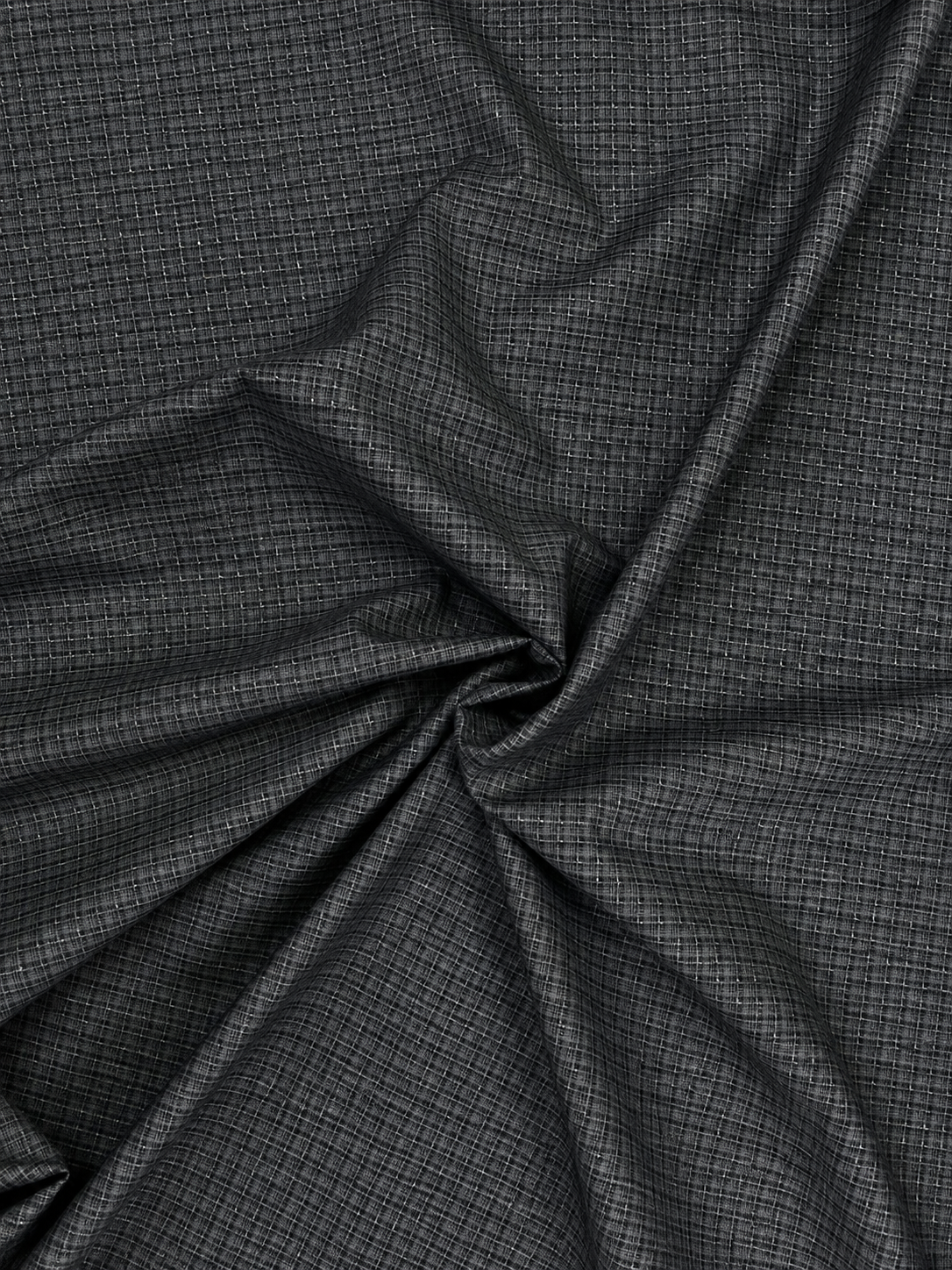 Italian Small Check Fabric/ Charcoal Gray Color