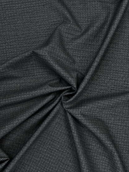 Italian Small Check Fabric/ Charcoal Gray Color