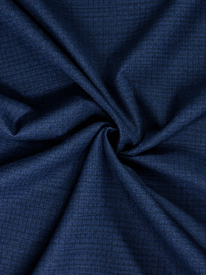 Italian Small Check Fabric/ Neavy Blue Color